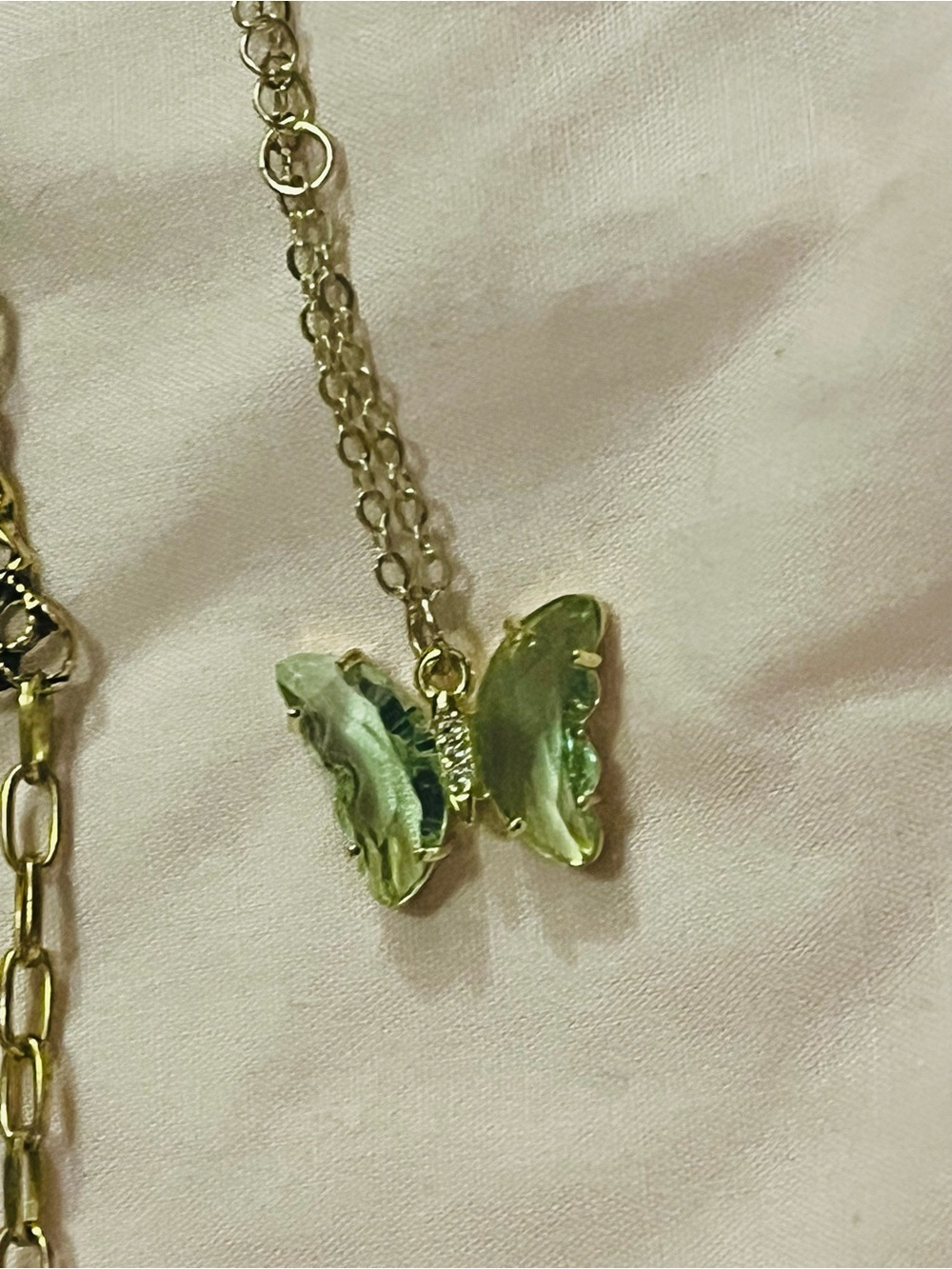 4 PC Green Butterfly & Floral Pendant Necklace Set with Gold-Tone Accents - Picture 6 of 6